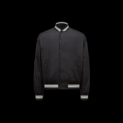 Blouson Bomber MONCLER Bouchet nylon noir logo universitaire Moncler Archive