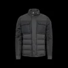 Blouson col montant MONCLER Vallanta flanelle stretch gris poches
