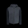 Blouson coupe-vent à capuche STONE ISLAND bi matière bleu marine