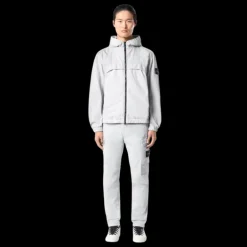 Blouson coupe-vent à capuche STONE ISLAND nylon reps déperlant gris