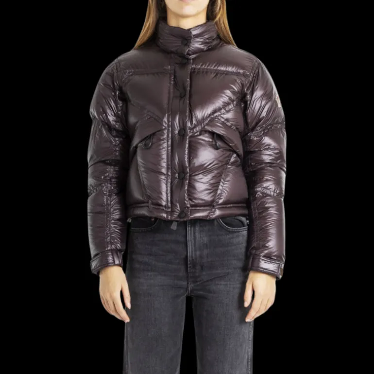 Blouson doudoune MONCLER Julier nylon bordeaux poche dos logo Grenoble