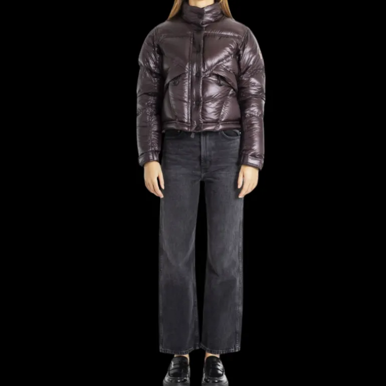 Blouson doudoune MONCLER Julier nylon bordeaux poche dos logo Grenoble