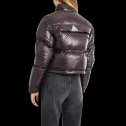 Blouson doudoune MONCLER Julier nylon bordeaux poche dos logo Grenoble