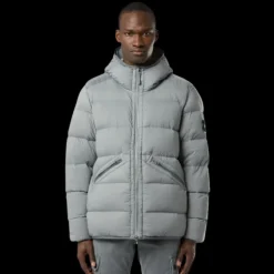Blouson doudoune STONE ISLAND à capuche nylon déperlant gris mat