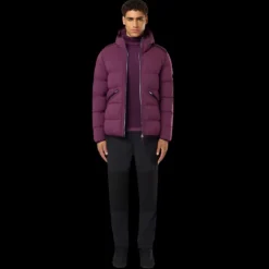 Blouson doudoune STONE ISLAND à capuche nylon déperlant bordeaux mat