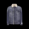 Blouson jean DOLCE & GABBANA denim bleu col mouton écru Réédition