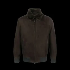 Blouson peau lainée agneau BRIONI Shearling marron