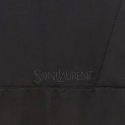 Blouson Teddy SAINT LAURENT bomber satin noir broderie Saint Laurent