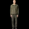 Blouson zippé à capuche STONE ISLAND nylon métal Econyl vert kaki