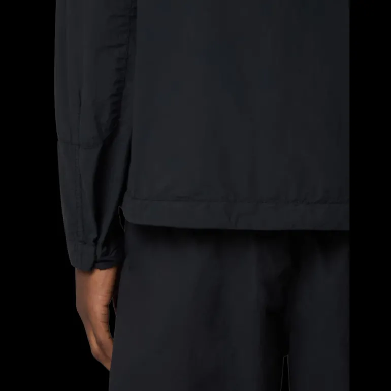 Blouson zippé à capuche STONE ISLAND Ghost nylon noir badge noir