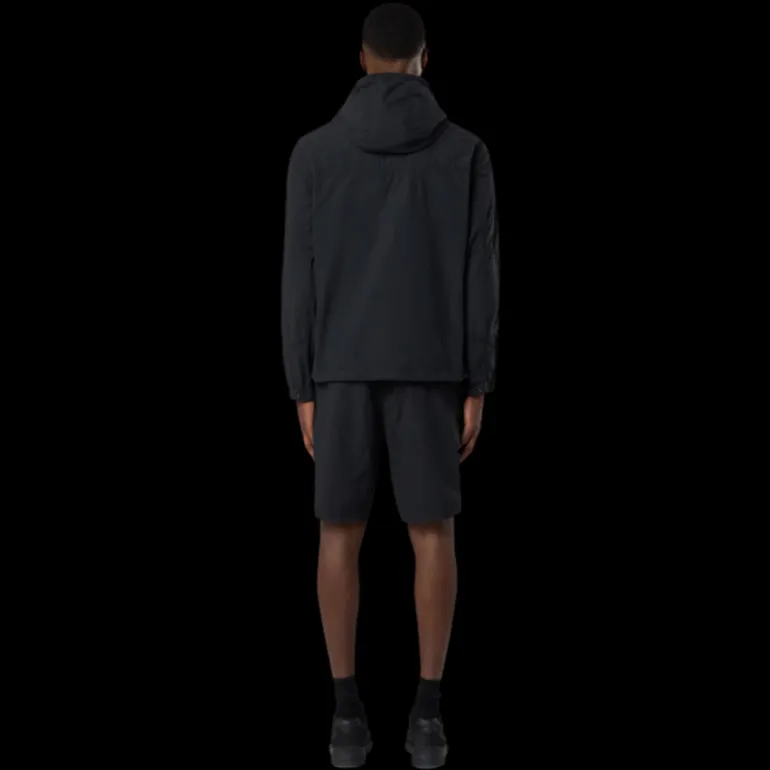 Blouson zippé à capuche STONE ISLAND Ghost nylon noir badge noir