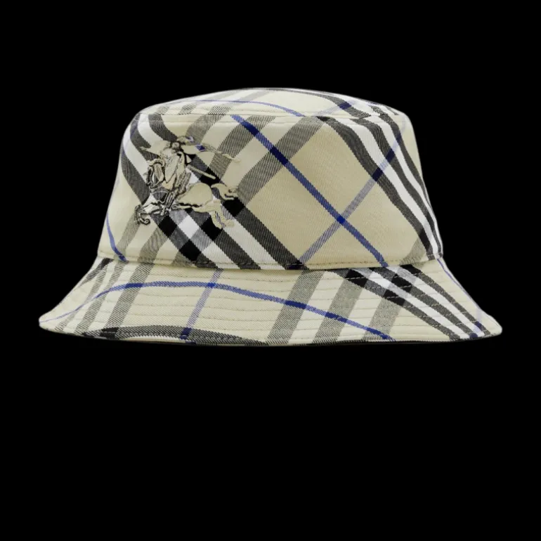 Bob à carreaux BURBERRY en coton mélangé check bleu Equestrian Knight