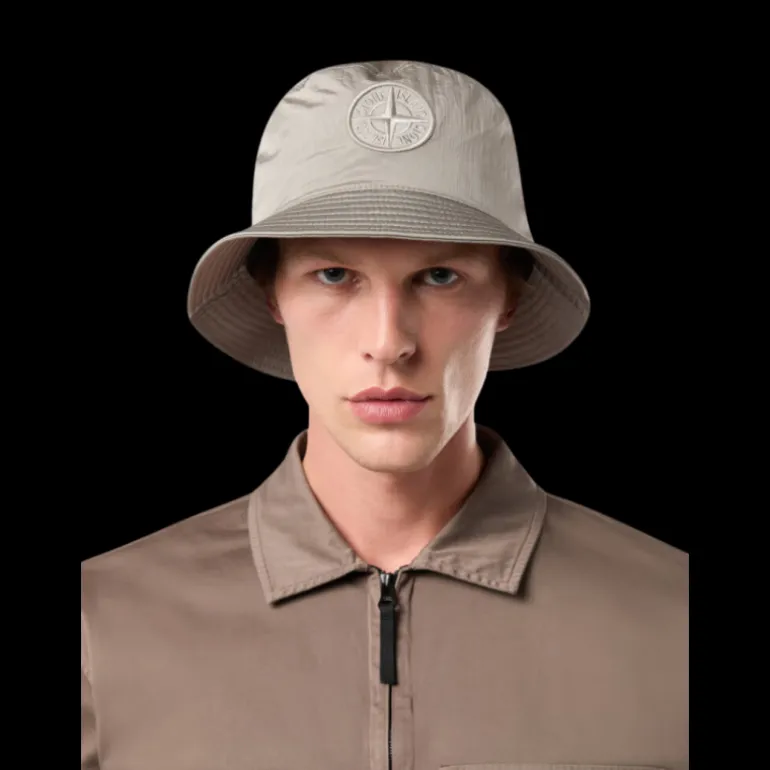 Bob STONE ISLAND nylon métal irisé gris patch logo