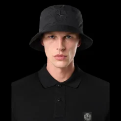 Bob STONE ISLAND nylon métal irisé noir patch logo