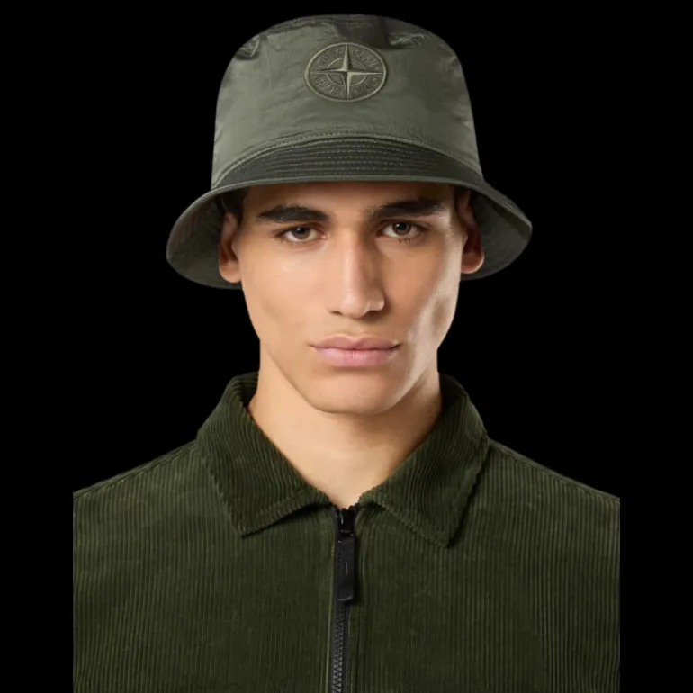 Bob STONE ISLAND nylon métal irisé kaki patch logo