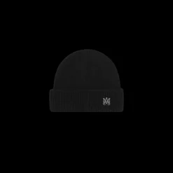Bonnet AMIRI laine mérinos noire logo MA émail