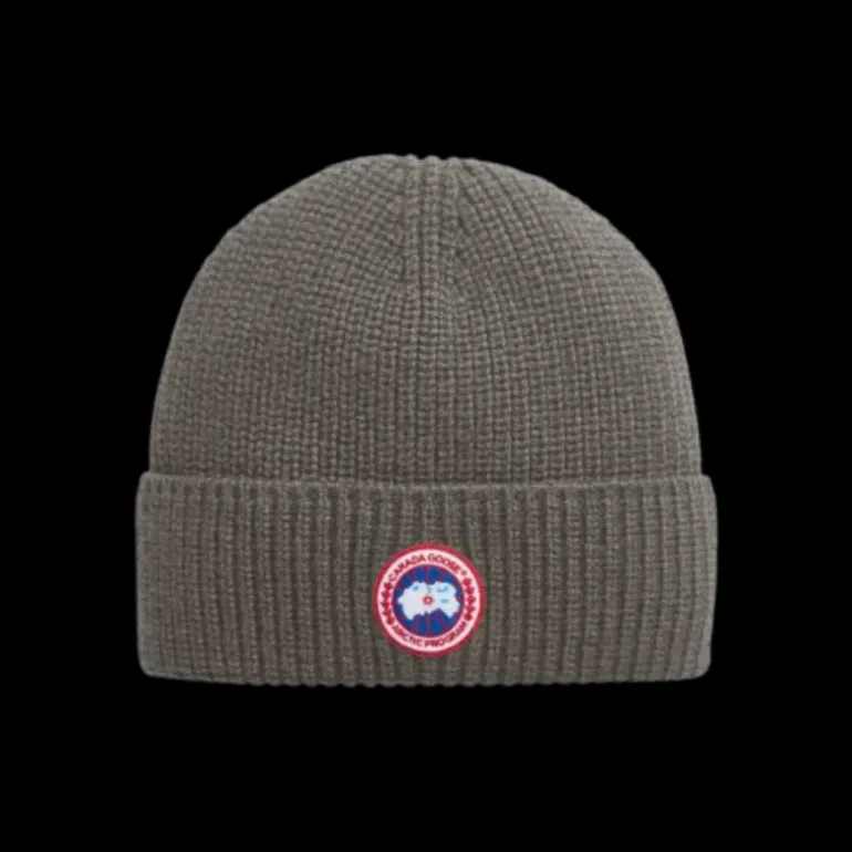 Bonnet CANADA GOOSE Arctic Rib laine mérinos gris