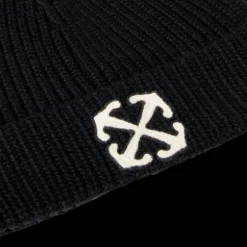 Bonnet classique laine noire flèche blanche