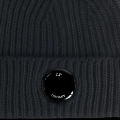 Bonnet CP COMPANY Lentille Laine Mérinos Extra Fin Noir