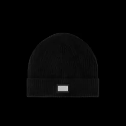 Bonnet  DOLCE & GABBANA laine cachemire noir plaque métal logo
