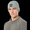 Bonnet  STONE ISLAND laine vierge gris vert écusson logo