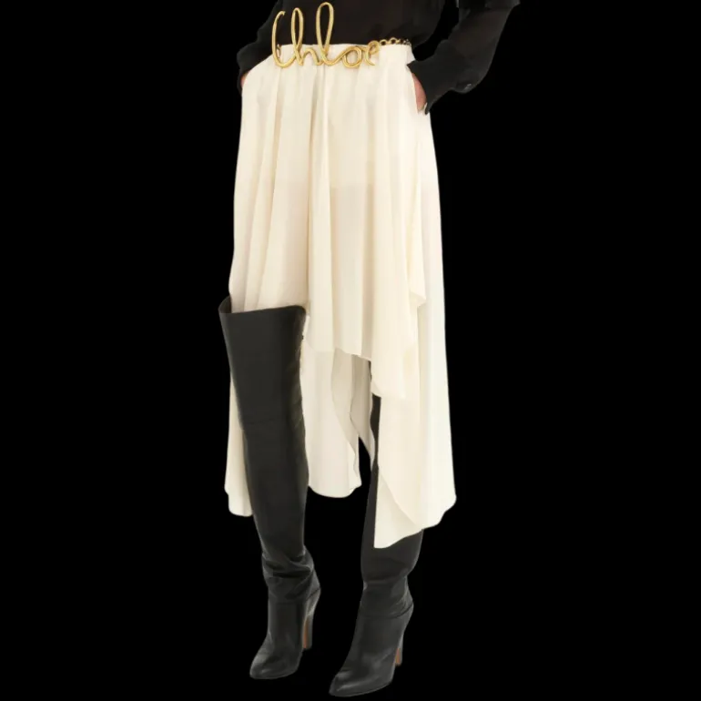 Bottes Cuissardes CHLOE Eve cuir veau brillant noir