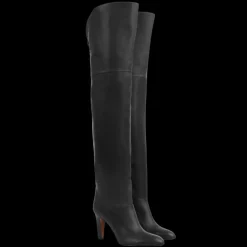 Bottes Cuissardes CHLOE Eve cuir veau brillant noir