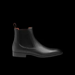 Bottines boots SANTONI Chelsea cuir noir