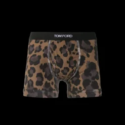 Boxer TOM FORD coton stretch noir marron imprimé léopard