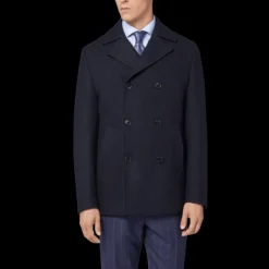 Caban CORNELIANI Peacoat laine vierge double face bleu marine