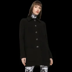 Caban DOLCE & GABBANA court crêpe viscose laine noir logo DG