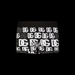 Caleçon DOLCE & GABBANA Boxer jersey stretch bidirectionnel multi logo DG blanc