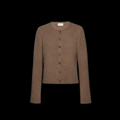 Cardigan boutons MAGDA BUTRYM col rond cachemire marron