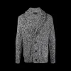 Cardigan BRIONI col châle cachemire soie gris noir