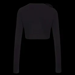 Cardigan court MAGDA BUTRYM jersey noir fleurs épaule