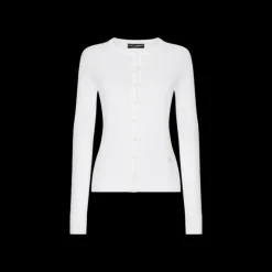 Cardigan DOLCE & GABBANA boutons col rond cachemire soie écru dentelle