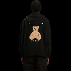 cardigan zippé à capuche PALM ANGELS coton noir Bear in Mind