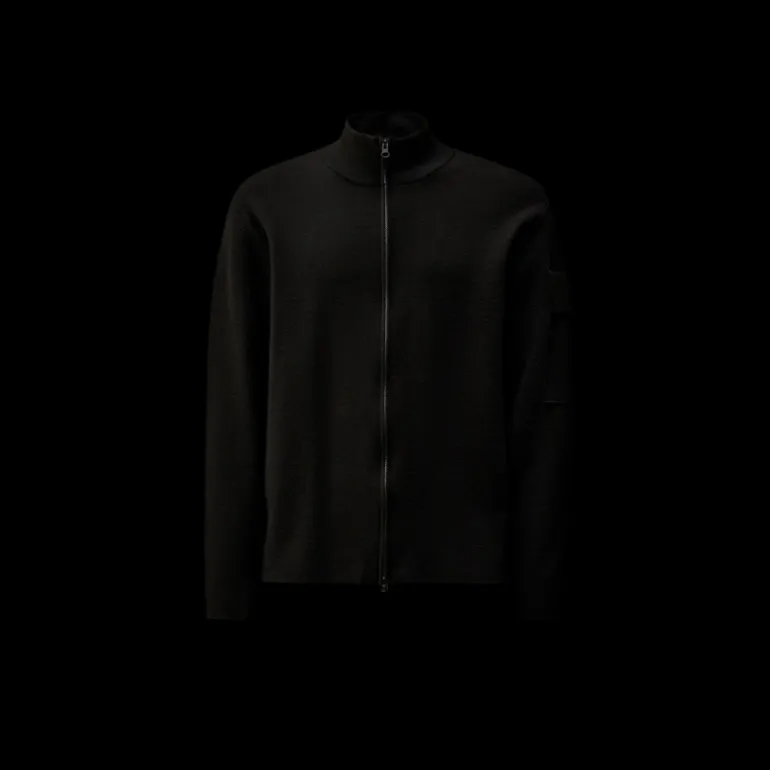Cardigan zippé laine mérinos extrafine noire CP COMPANY Metropolis