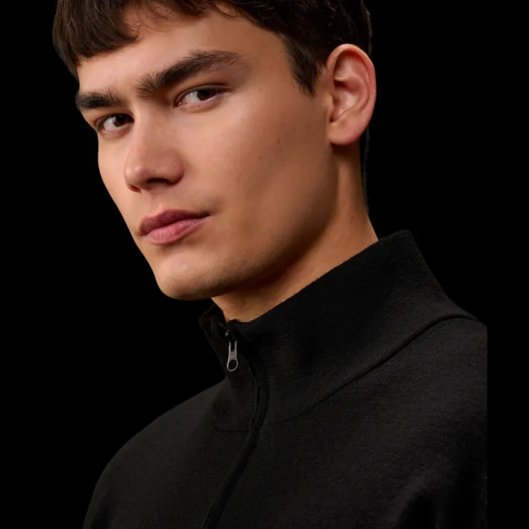Cardigan zippé laine mérinos extrafine noire CP COMPANY Metropolis