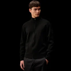 Cardigan zippé laine mérinos extrafine noire CP COMPANY Metropolis
