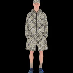 Casquette baseball BURBERRY coton gris carreaux check bleu broderie EDK