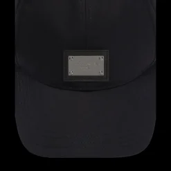 Casquette Baseball  DOLCE & GABBANA coton noir logo plaque métal