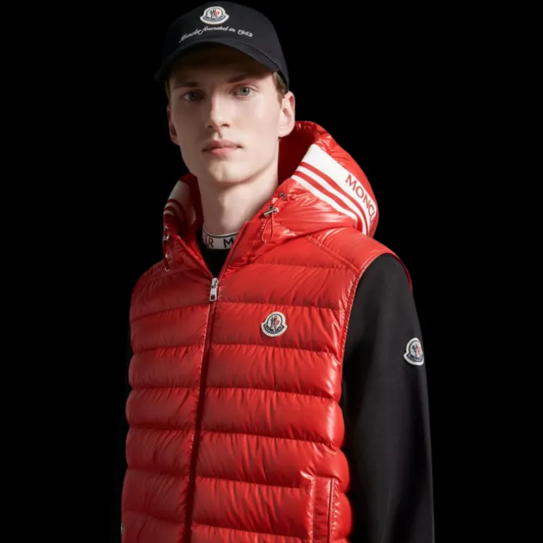 Casquette baseball MONCLER gabardine coton noir logo écriture 1952