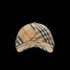 Casquette BURBERRY baseball coton carreaux check beige broderie EDK