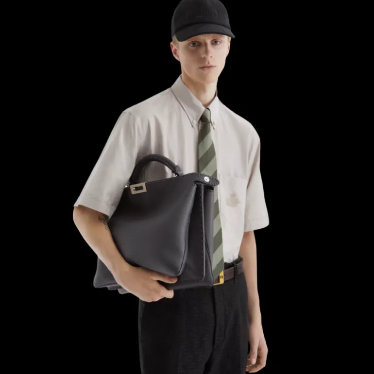 Casquette de baseball coton noir broderie FENDI noir