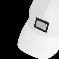 Casquette de baseball DOLCE & GABBANA coton stretch blanc plaque métal logo