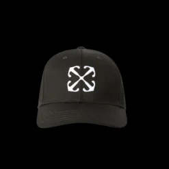 Casquette De Baseball OFF WHITE coton noir croix flèche blanc
