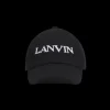 Casquette LANVIN cachemire laine noir logo blanc