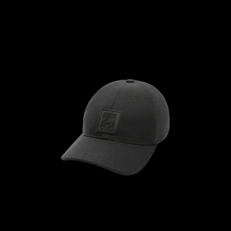Casquette LOEWE toile noir patch anagram gomme
