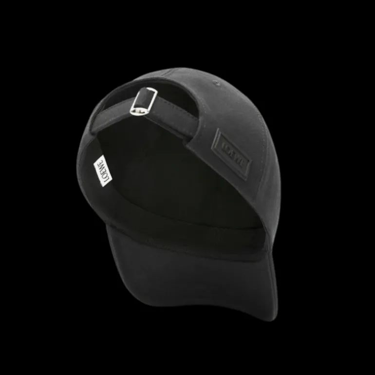 Casquette LOEWE toile noir patch anagram gomme